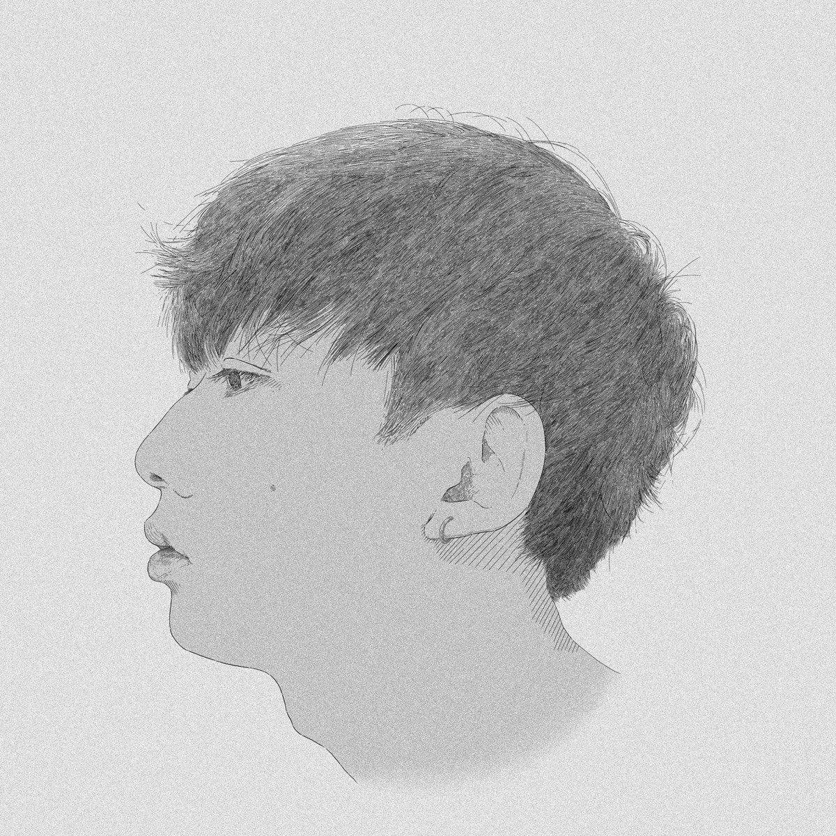 河﨑海斗 金工作家 プロフィールイラスト(横顔)